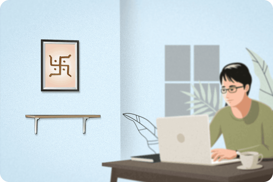 पढ़ाई में फोकस बढ़ाने के लिए पश्चिम-दक्षिण-पश्चिम में स्वास्तिक लगाएँ। - MahaVastu Remedies