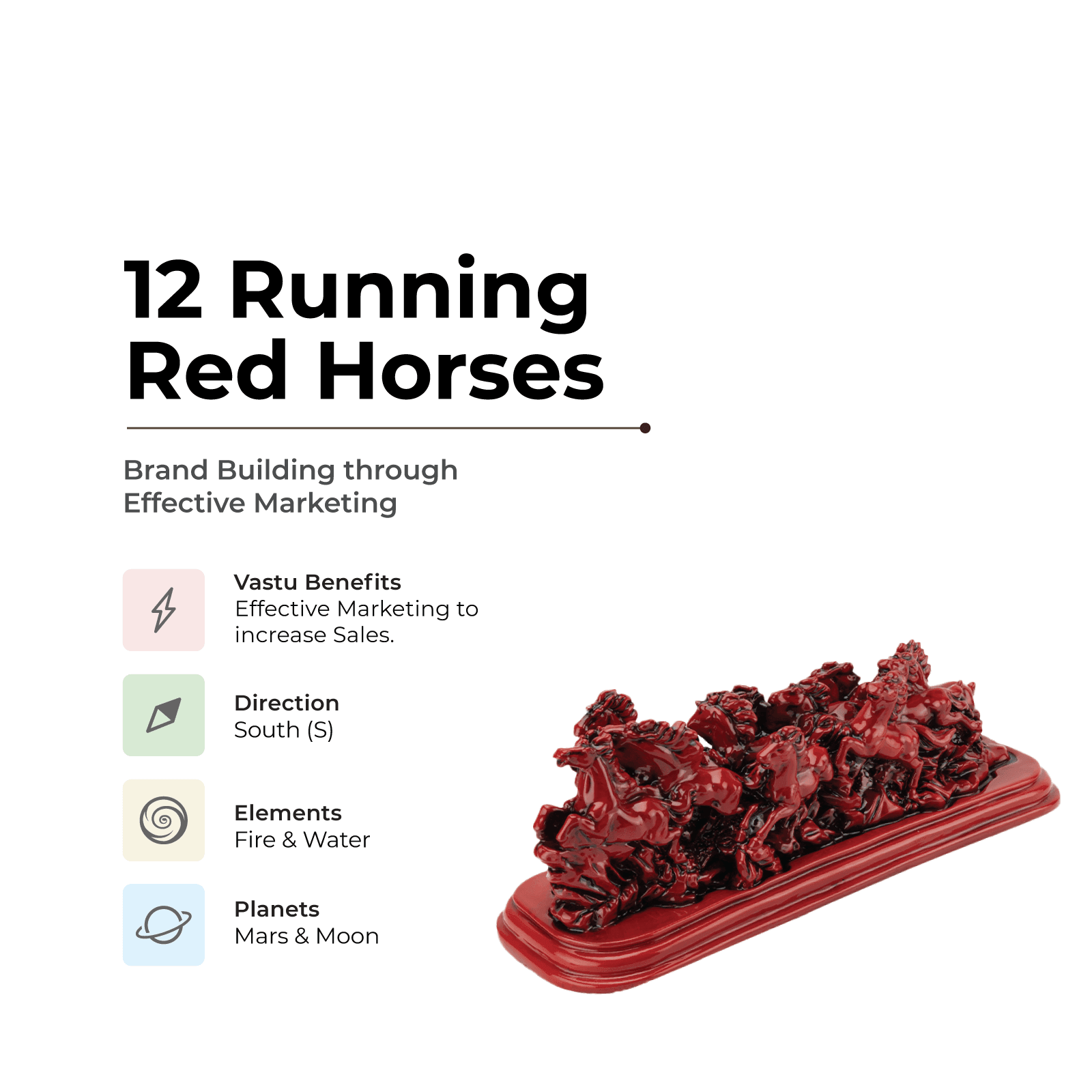 12 Running Red Horses - Ensures Quality & Brand Building - MahaVastu Remedies