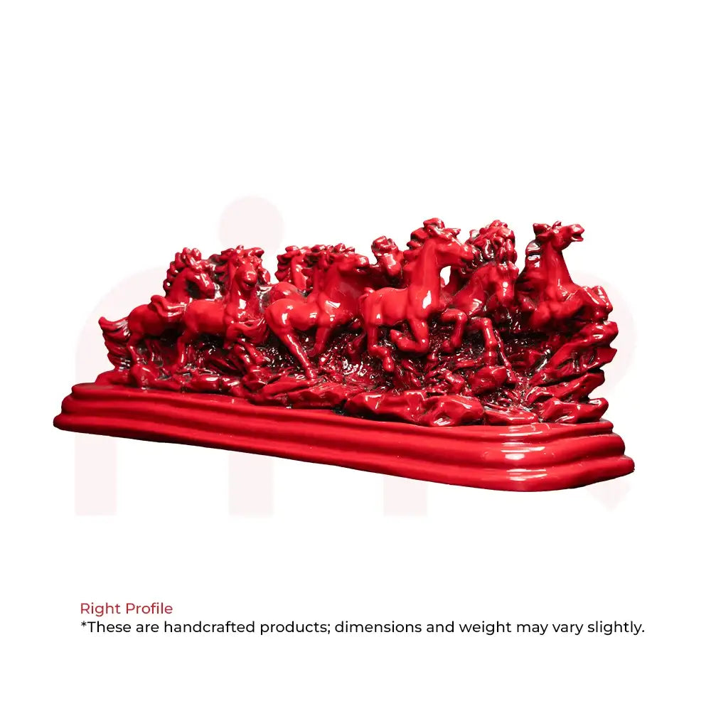 Red running horse frame sculpture for Vastu prosperity and positive energy