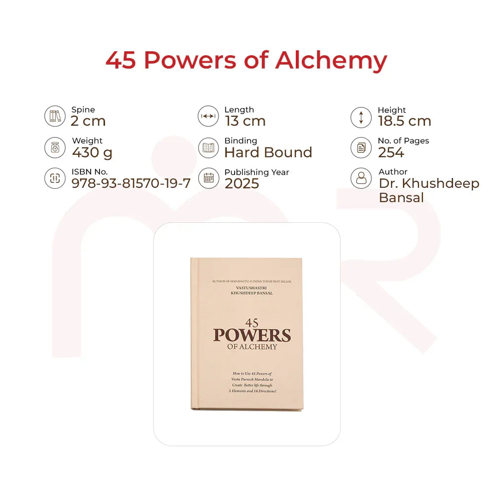 45 Powers of Alchemy hardbound book by Dr. Khushdeep Bansal with specs and details