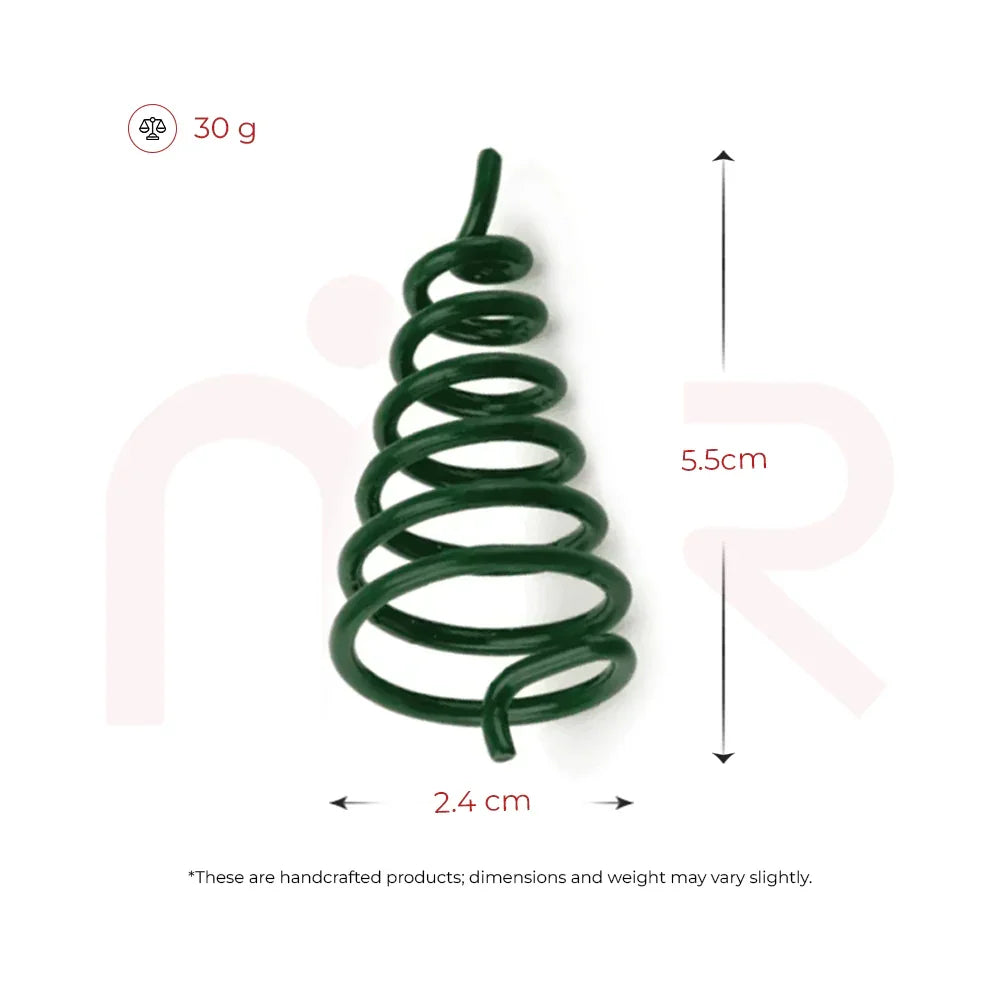 Green MahaVastu spiral remedy for Vastu Shastra, handcrafted, 5.5 cm height, 2.4 cm width, 30g