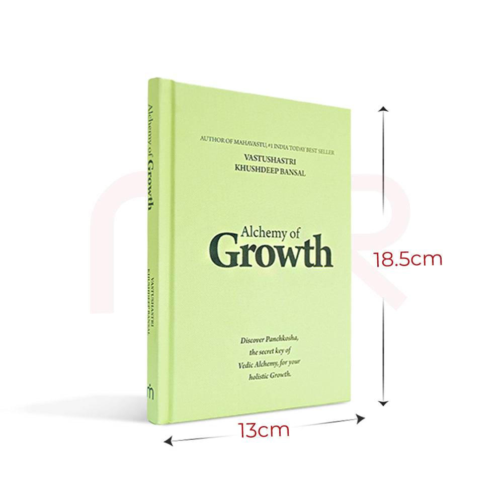 Stack of MahaVastu books including 'Alchemy of Growth' on a white background