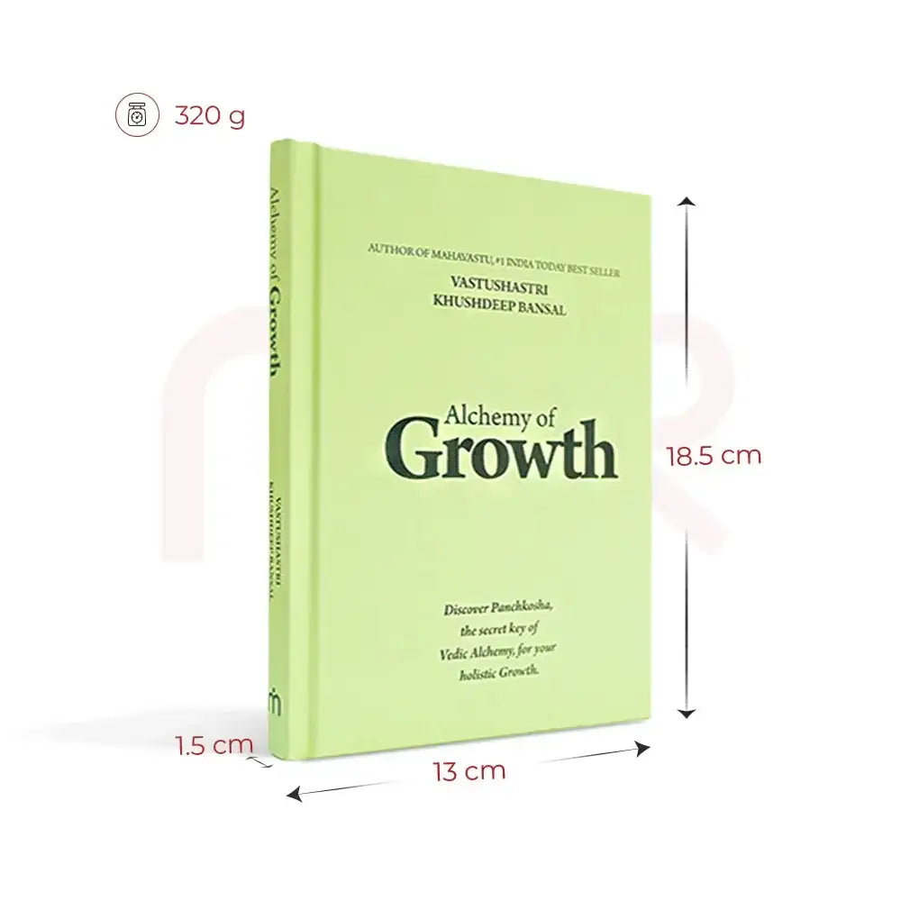Alchemy of Growth book by Khushdeep Bansal, dimensions 13 x 18.5 cm, weight 320g.