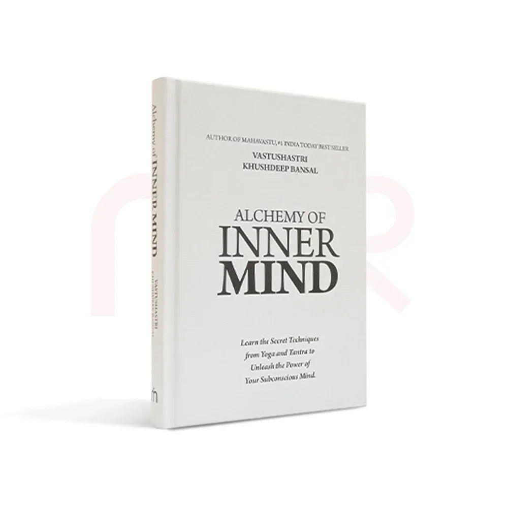 Alchemy of Inner Mind book on white background, Vastu Shastra self-help guide for positivity