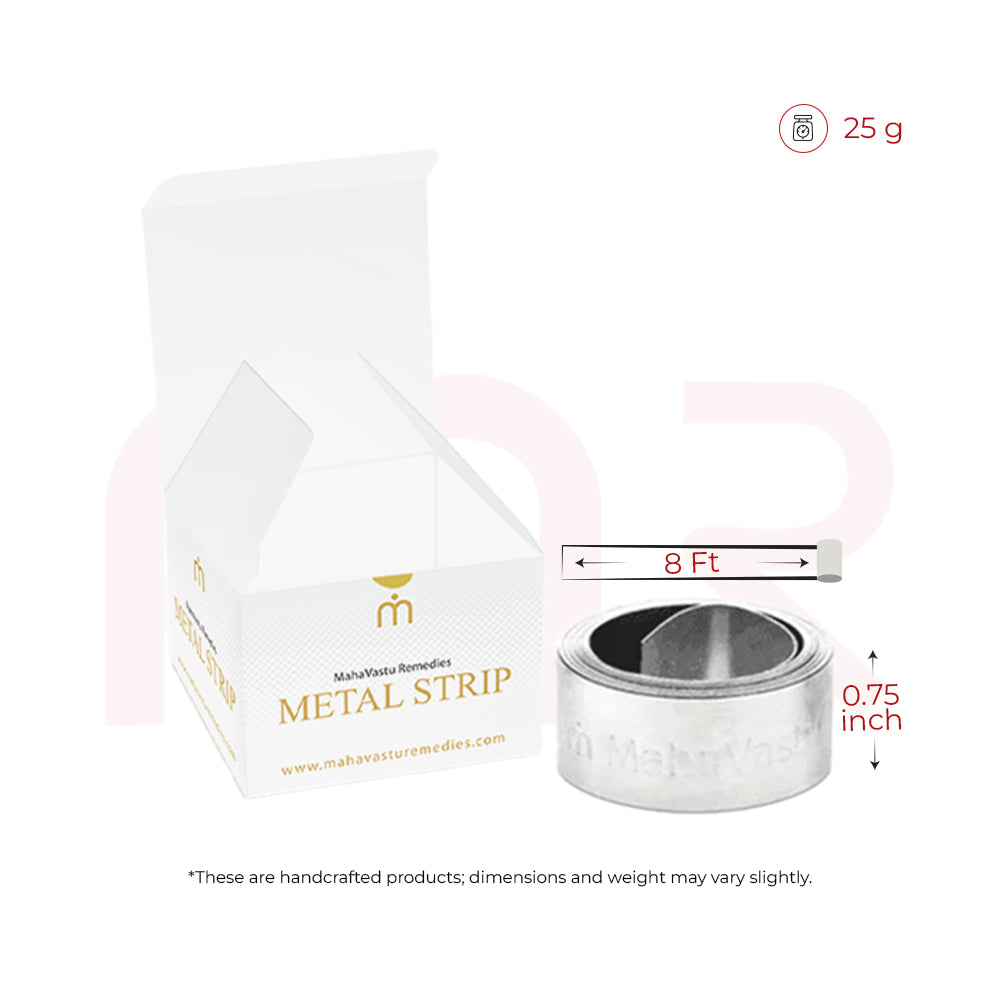 MahaVastu aluminum metal strip with box, 8 ft length, 0.75 inch width, 25g weight, vastu remedy