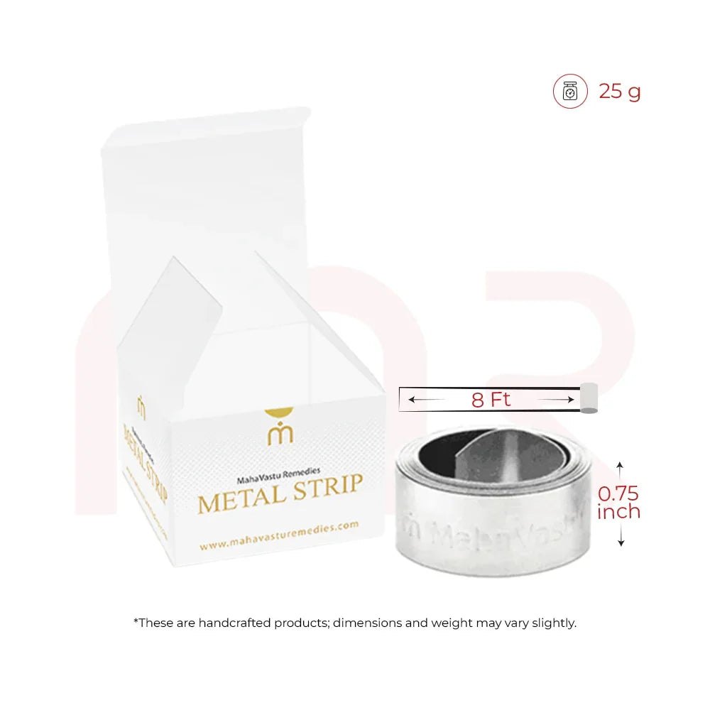 MahaVastu aluminum metal strip with box, 8 ft length, 0.75 inch width, 25g weight, vastu remedy