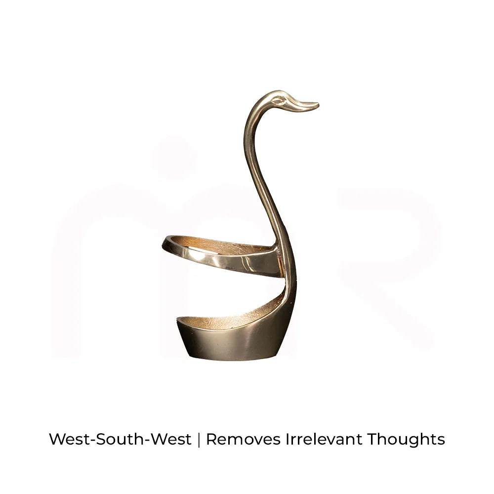 Brass swan MahaVastu remedy sculpture for positivity and removing irrelevant thoughts
