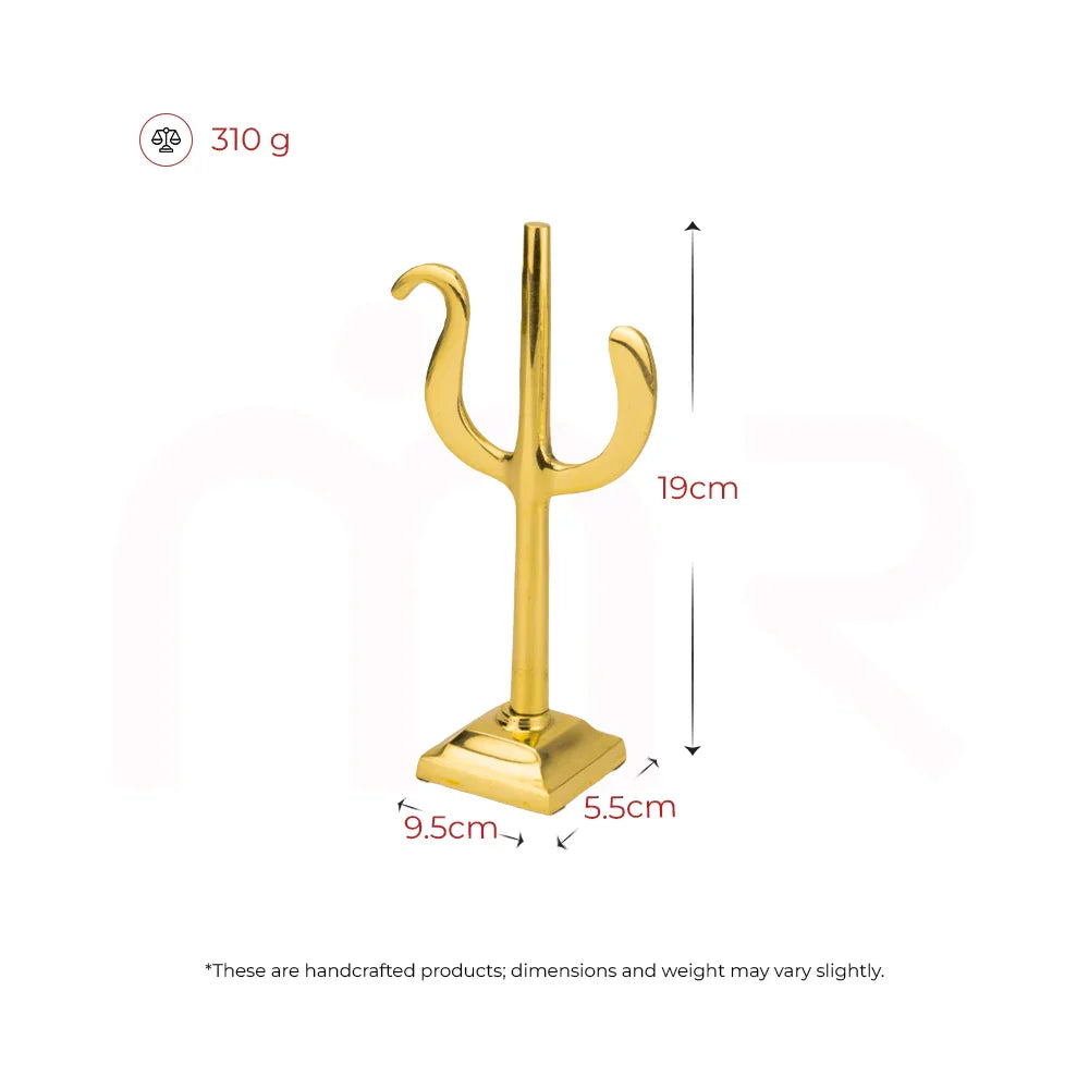 Brass MahaVastu Trishul remedy, 19cm height, 310g weight, for Vastu Shastra balance