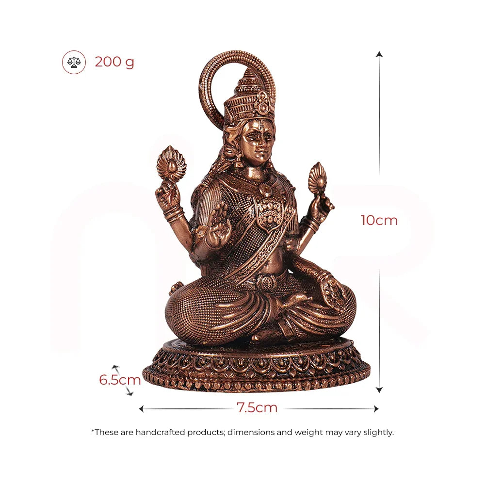 MahaVastu handcrafted goddess idol, bronze finish, 10cm tall, 200g, for Vastu remedies