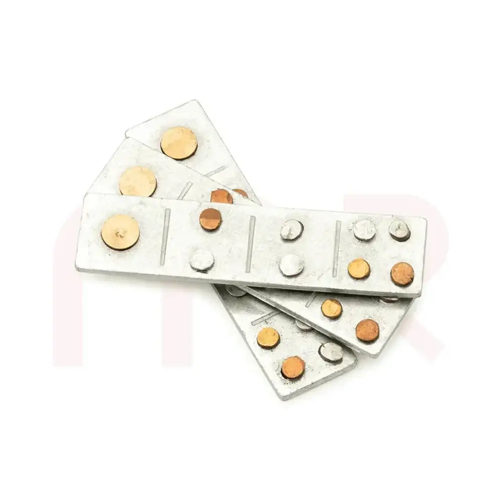 Metal strips with copper dots for Maha Vastu remedies and space balancing.