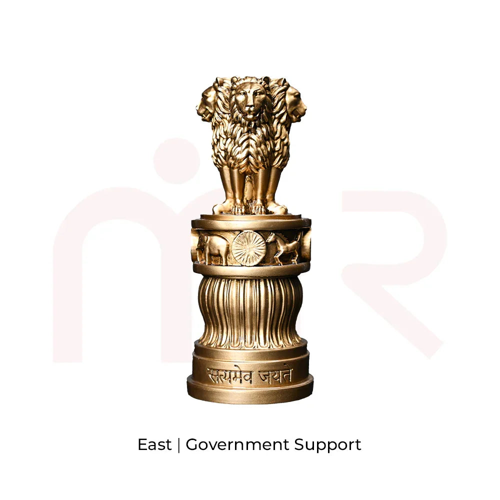 Golden Ashoka Stambh MahaVastu remedy idol for Vastu Shastra, symbolizing government support