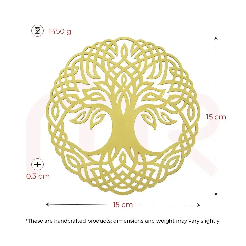 Golden Tree of Life wall art, 15cm Vastu remedy for home harmony and positive energy
