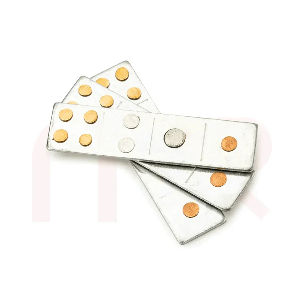 Set of MahaVastu metal strips with brass and copper dots for Vastu Shastra remedies