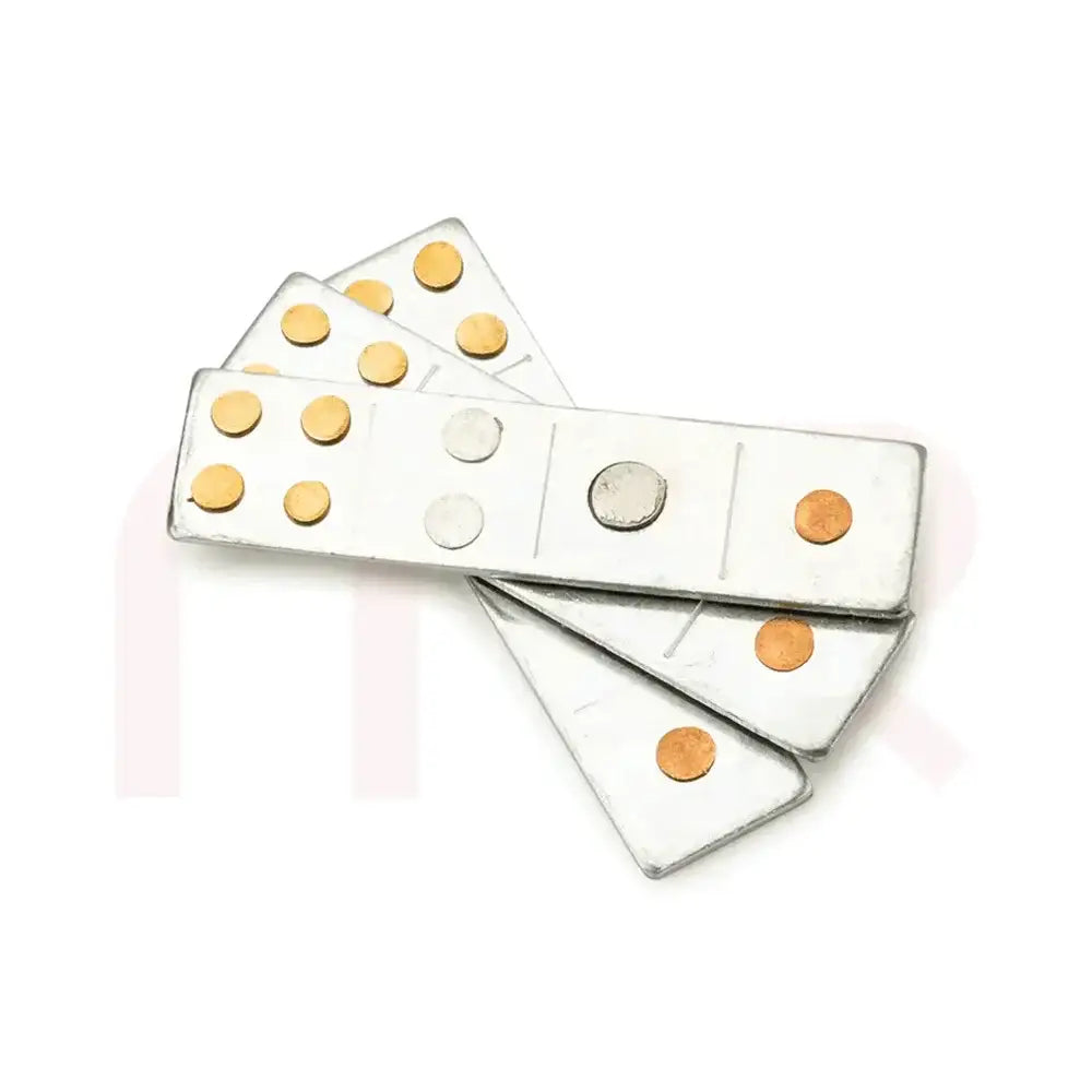 Silver metal strips with copper and brass studs for Maha Vastu remedies