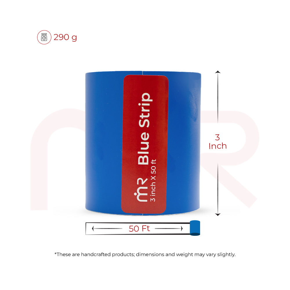 MahaVastu blue tape for vastu remedies, 3 inch x 50 ft, shown on white background