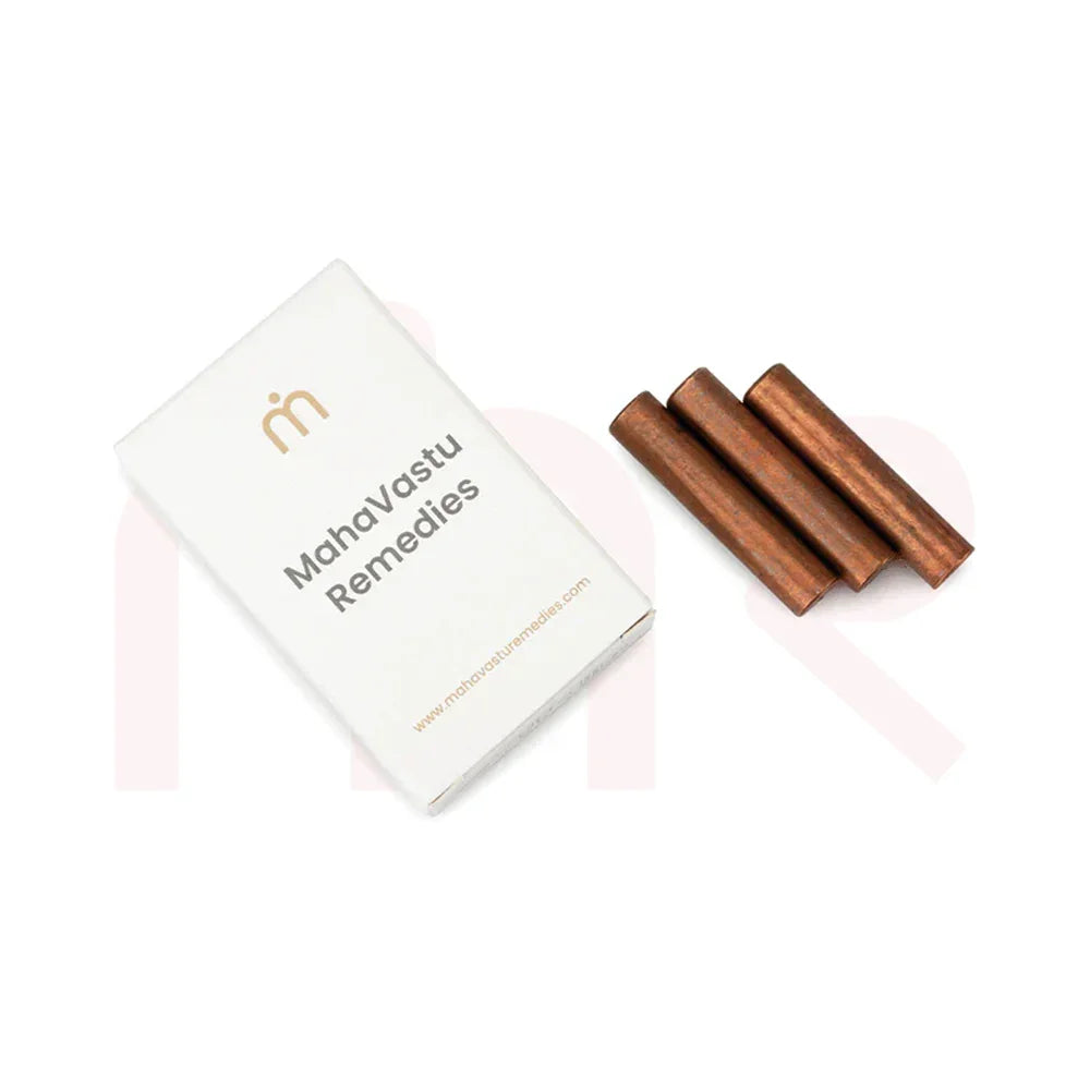 MahaVastu Remedies copper rods set with branded white box for Vastu Shastra solutions