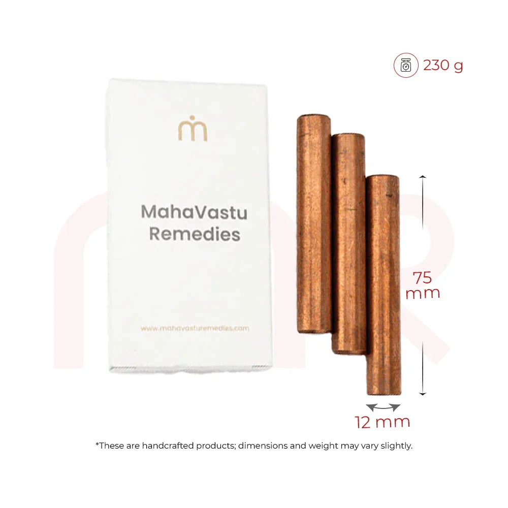 MahaVastu Remedies copper rods set with box, ideal for Vastu Shastra energy balance.