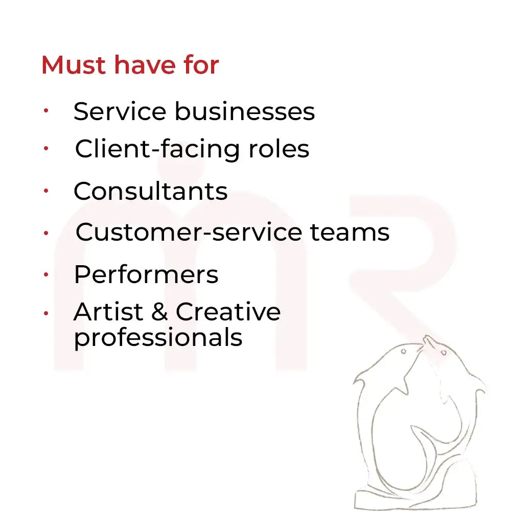 List of professional roles including service businesses, consultants, and creative professionals.