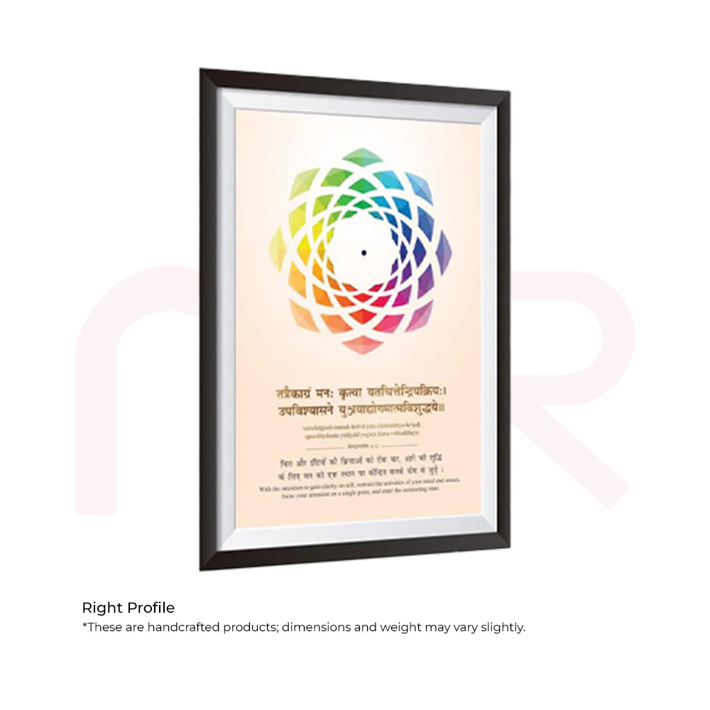 Framed MahaVastu remedy acrylic Focus Dot painting with multicolor geometric design