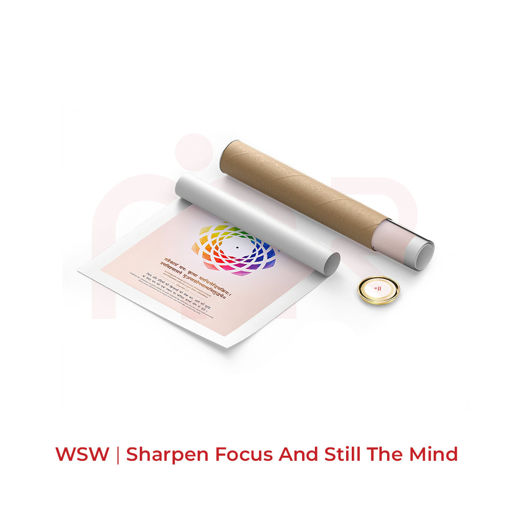 Vastu remedy scroll with colorful chakra design, boosts focus and attention span for home or office