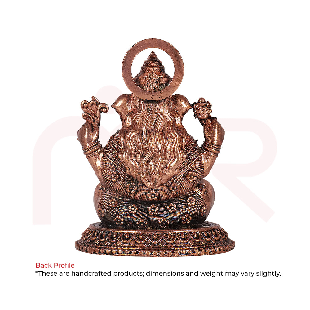Back view of handcrafted Ganesh idol with intricate detailing for vastu decor