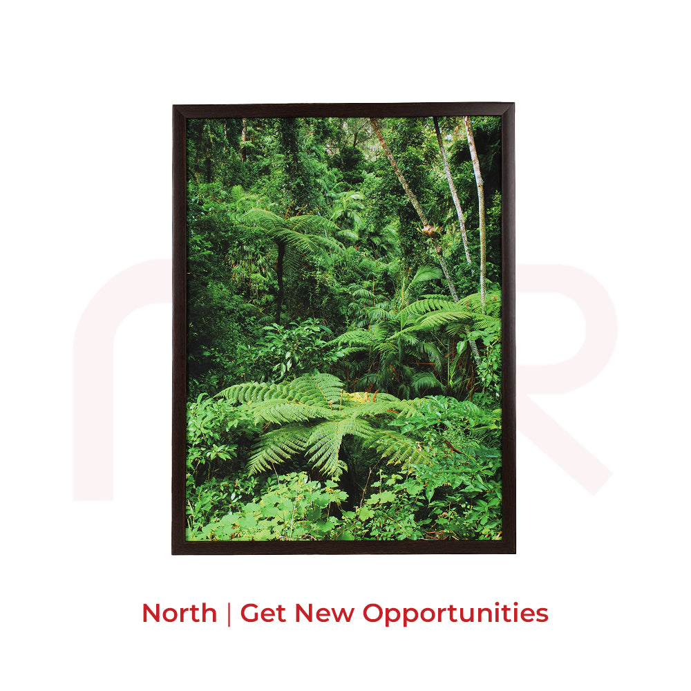 Framed Vastu painting of lush green forest for North direction, attracts new opportunities and positive energy