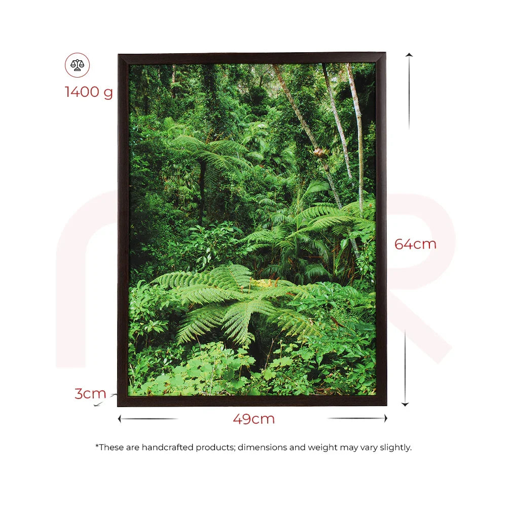 Green Vastu painting canvas with lush forest, 64x49x3cm, 1400g, MahaVastu remedies décor