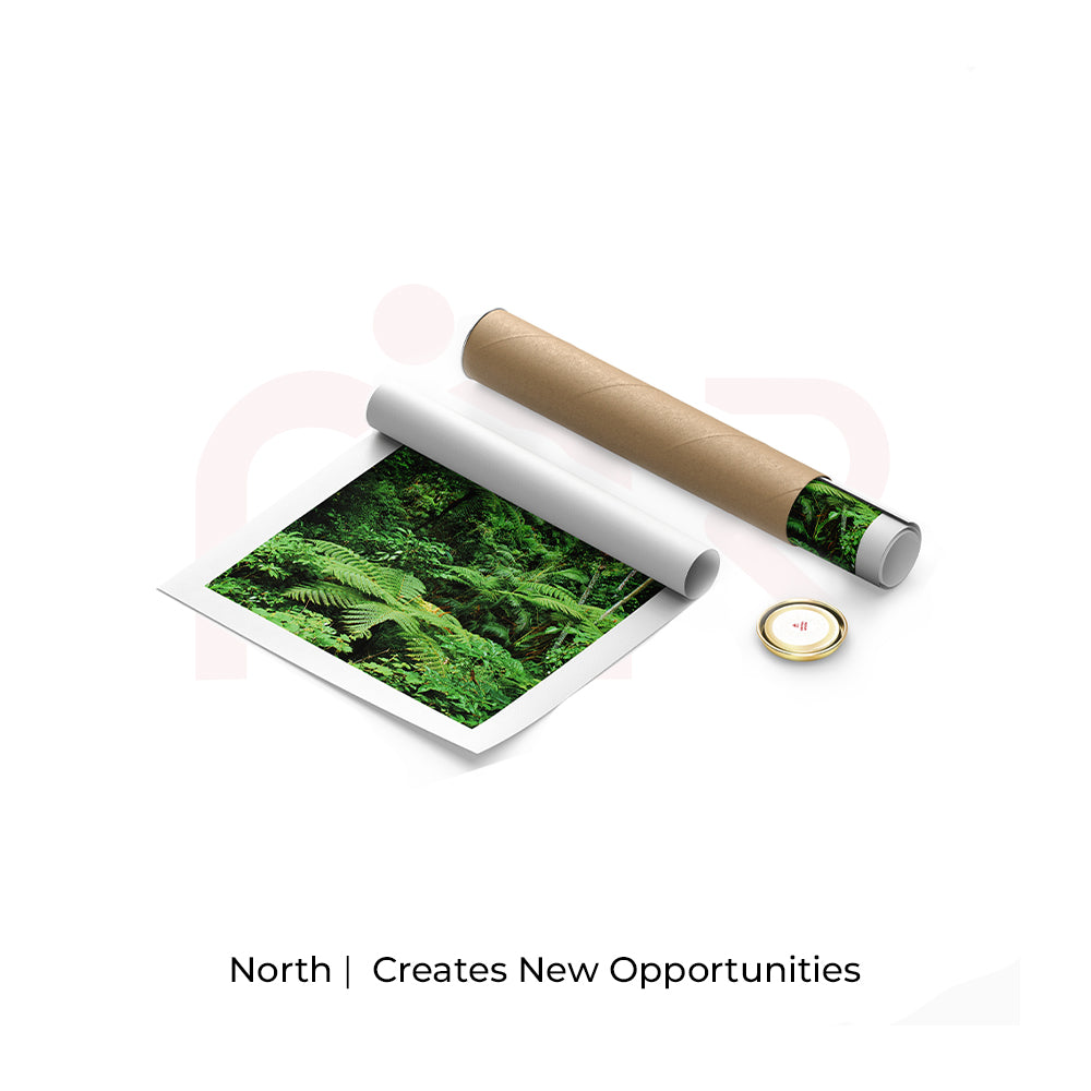 Vastu green forest painting rolled out with tube, promoting positivity and MahaVastu remedies