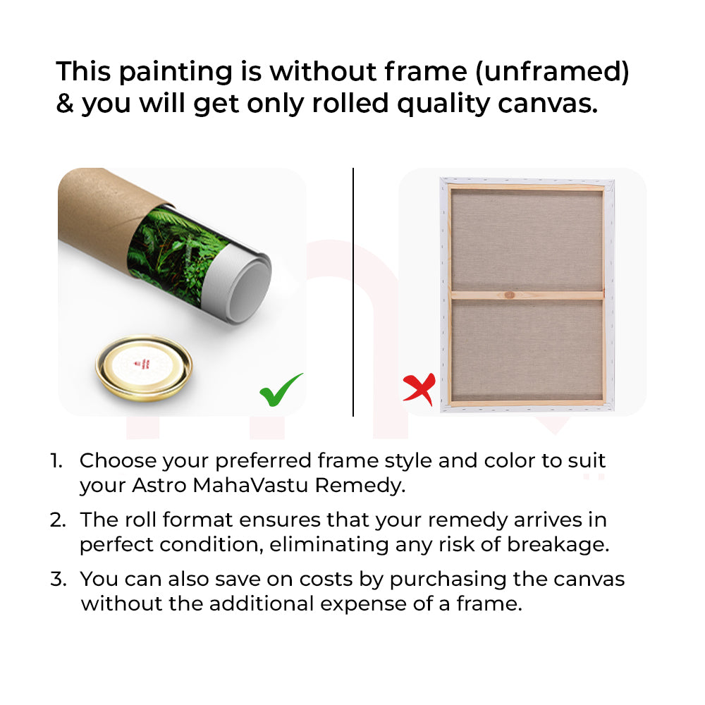Unframed rolled canvas Vastu painting for custom framing, safe shipping, cost-effective MahaVastu remedy