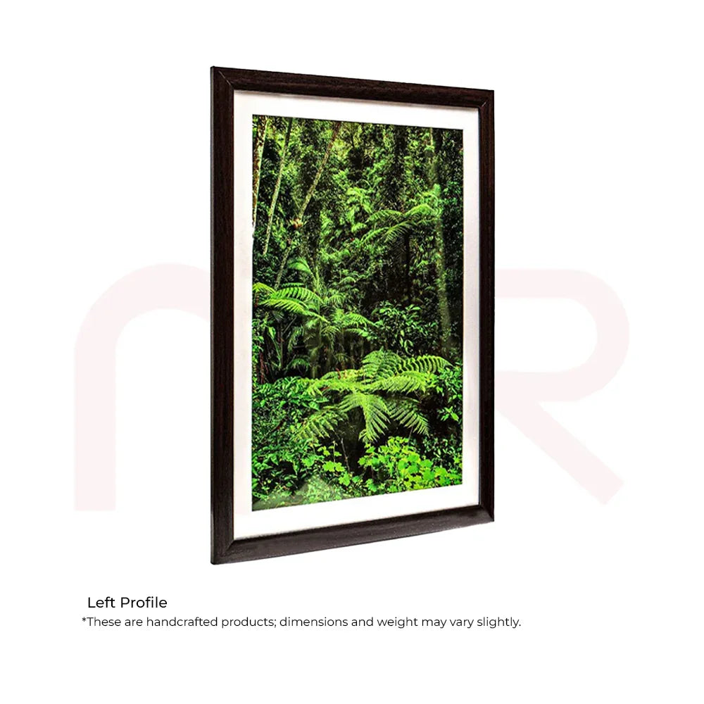 Vastu acrylic painting with vibrant green jungle ferns in black frame for MahaVastu remedies