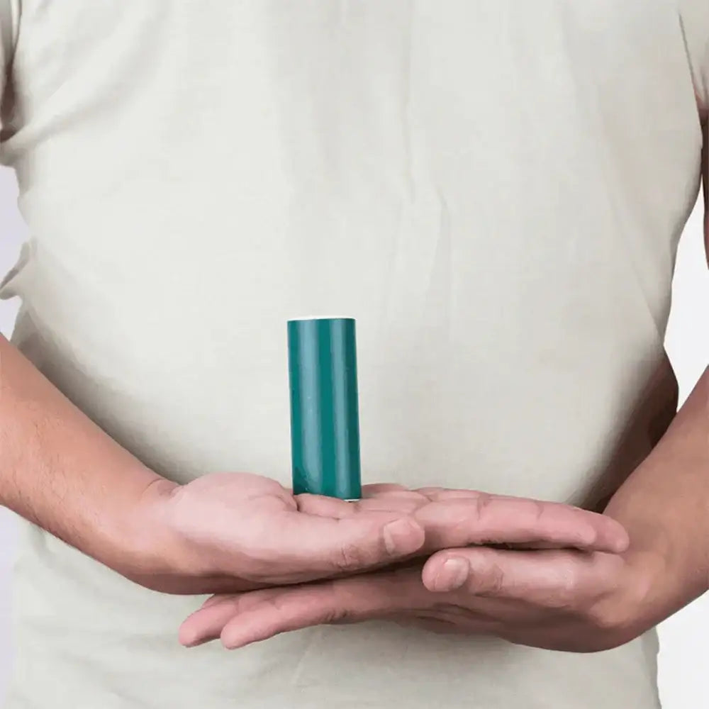 Teal Vastu color tape held in hands for home energy balance and positivity