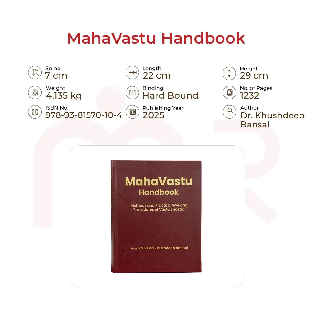 MahaVastu Handbook by Dr. Khushdeep Bansal, a hardbound Vastu Shastra guide with 1232 pages.