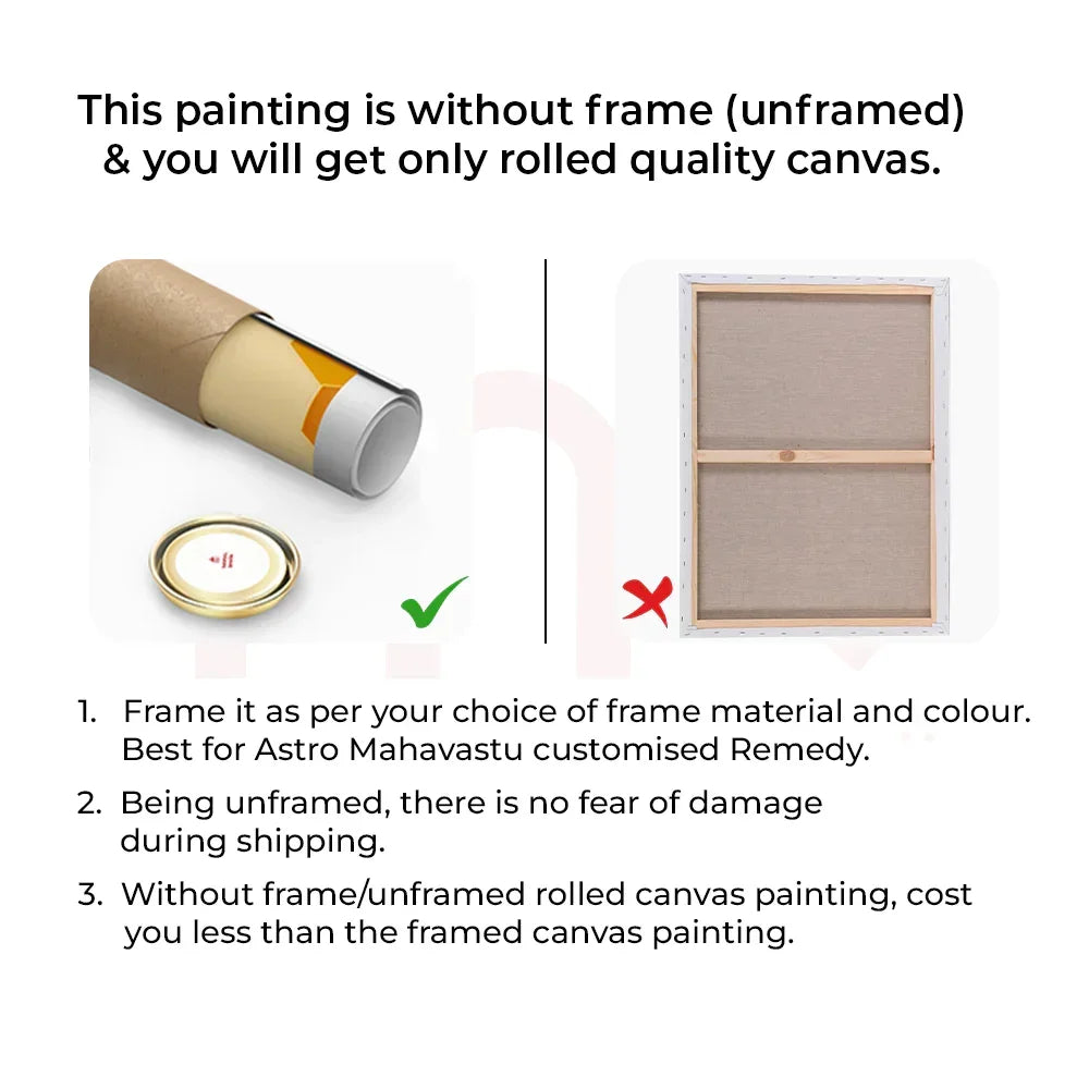 Unframed rolled canvas painting delivery, MahaVastu Vastu Shastra remedy art guide