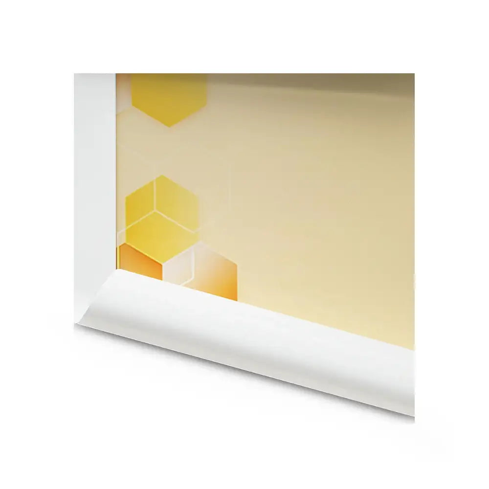 Yellow hexagon Vastu wall art with white frame for positive energy and prosperity