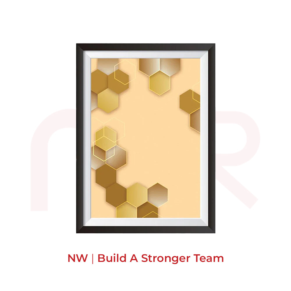 North-West Vastu painting with gold hexagons to build strong team energy and harmony