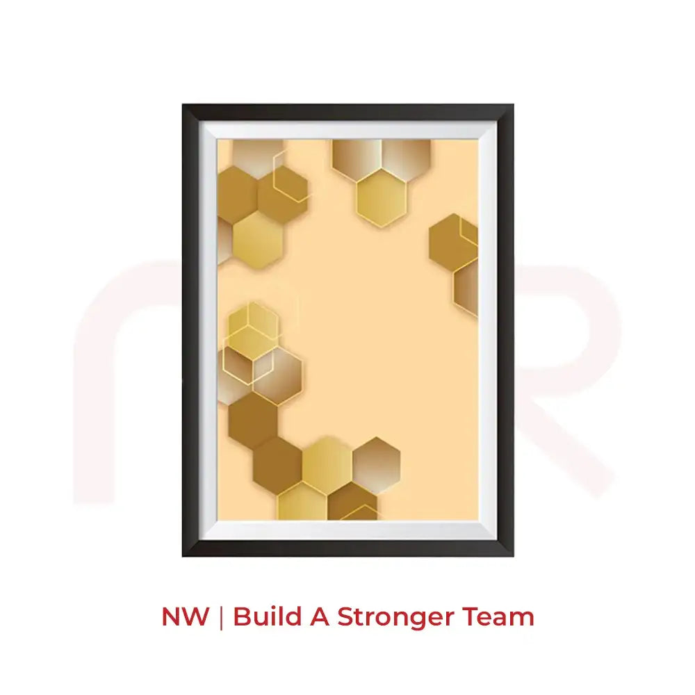 North-West Vastu painting with gold hexagons to build strong team energy and harmony