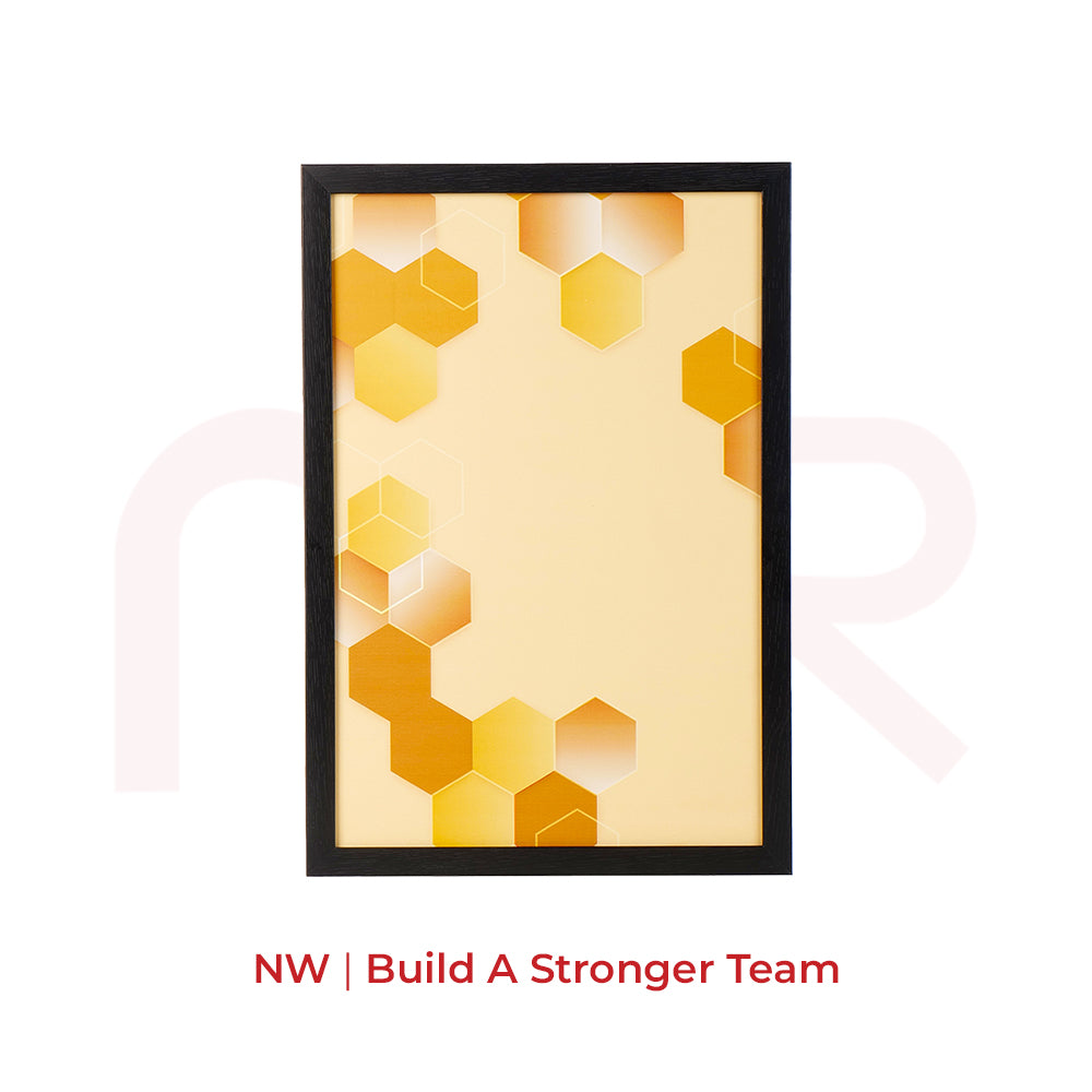 North-West Vastu remedy art with honeycomb design to build strong team energy