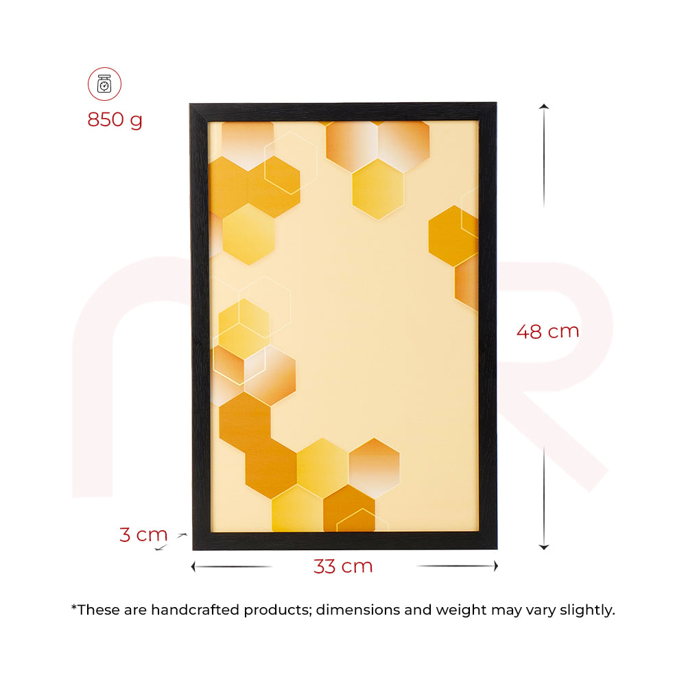 Black-framed honeycomb Vastu painting, 48x33cm, for positive energy and prosperity
