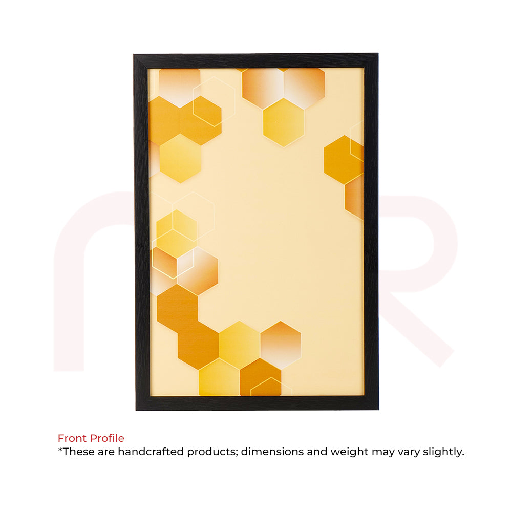 Modern hexagon wall art in black frame, ideal for Vastu home decor and positive energy enhancement