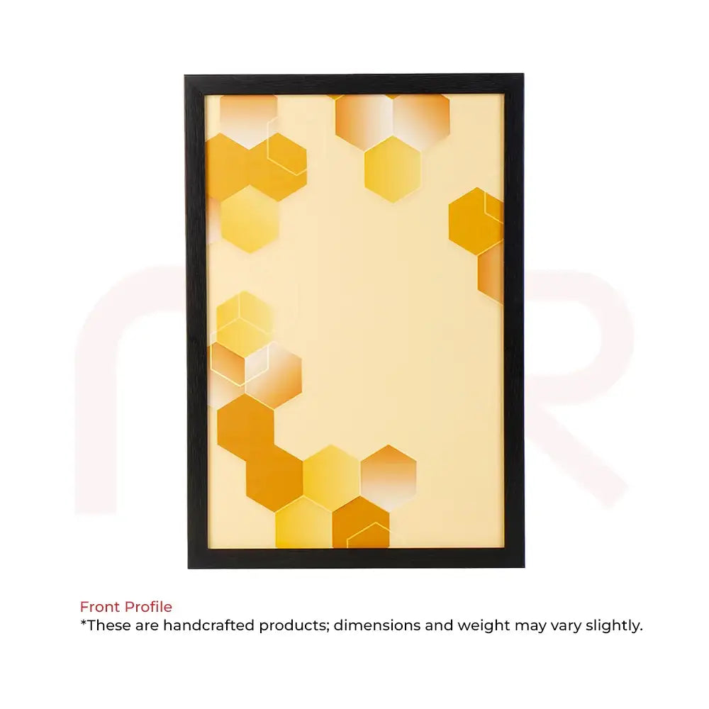Modern hexagon wall art in black frame, ideal for Vastu home decor and positive energy enhancement