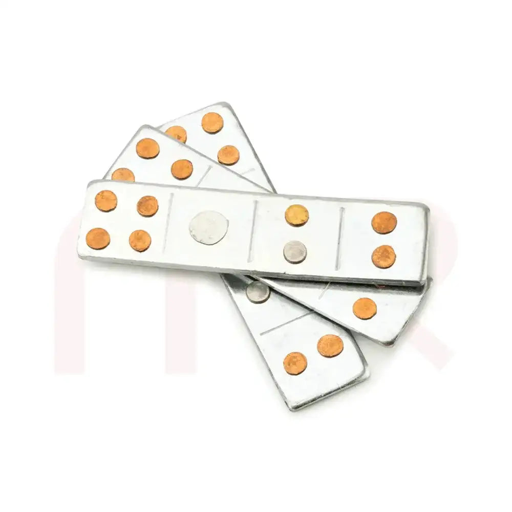 Metal strips with copper studs for Maha Vastu remedies and energy balancing.