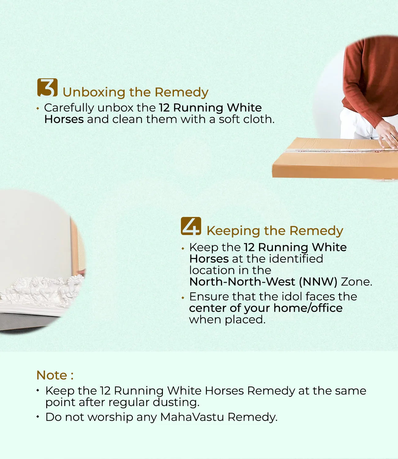 Installation_steps_12_white_running_Horses_.1 - MahaVastu Remedies