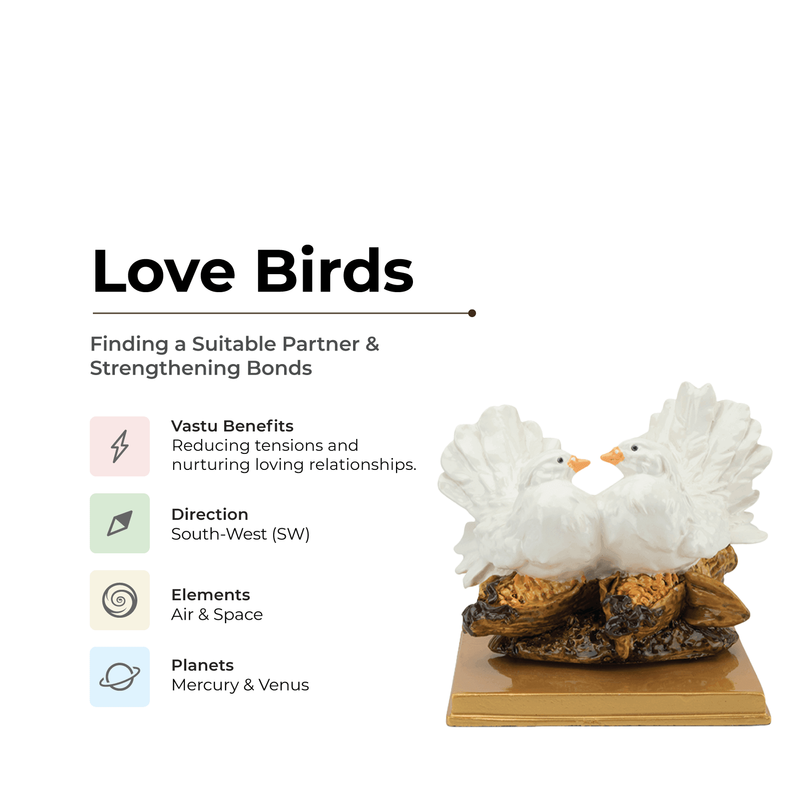 Love Birds/White Pigeons - Experience True Love - MahaVastu Remedies