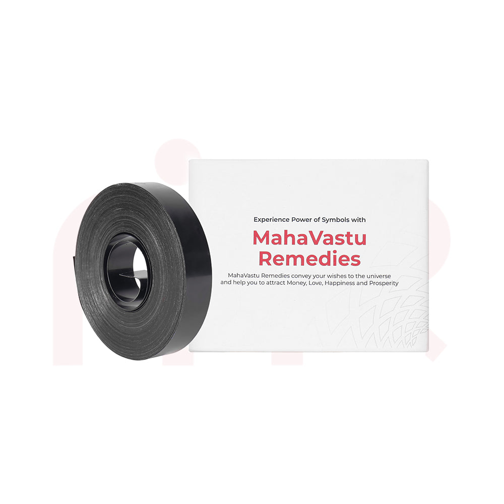 MahaVastu Remedies black metal strip roll with branded packaging for Vastu Shastra energy balance