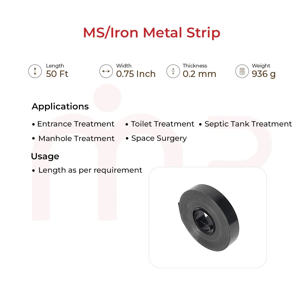 MahaVastu MS iron strips rolls for Vastu remedies, entrance, toilet, septic, manhole treatment