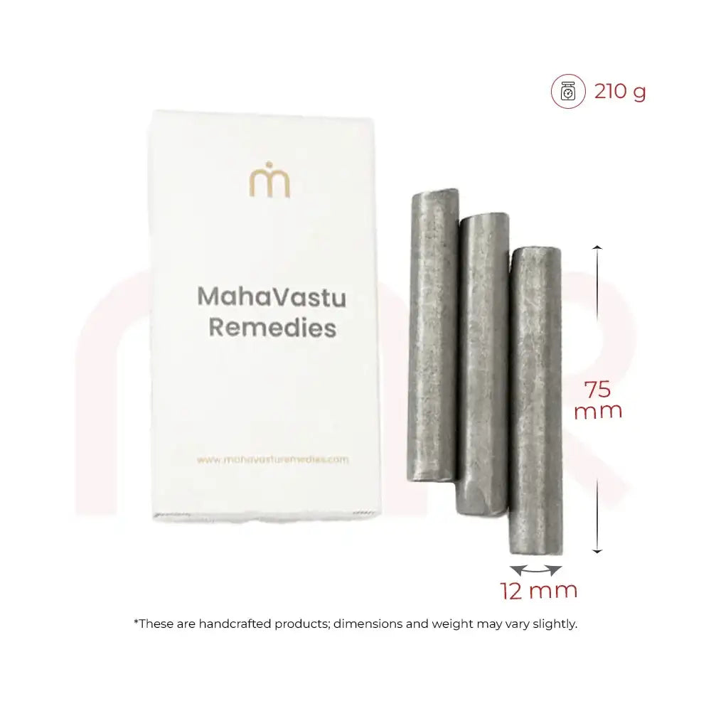 Maha Vastu metal strips for home remedies, 75mm x 12mm, handcrafted energy balancing tools