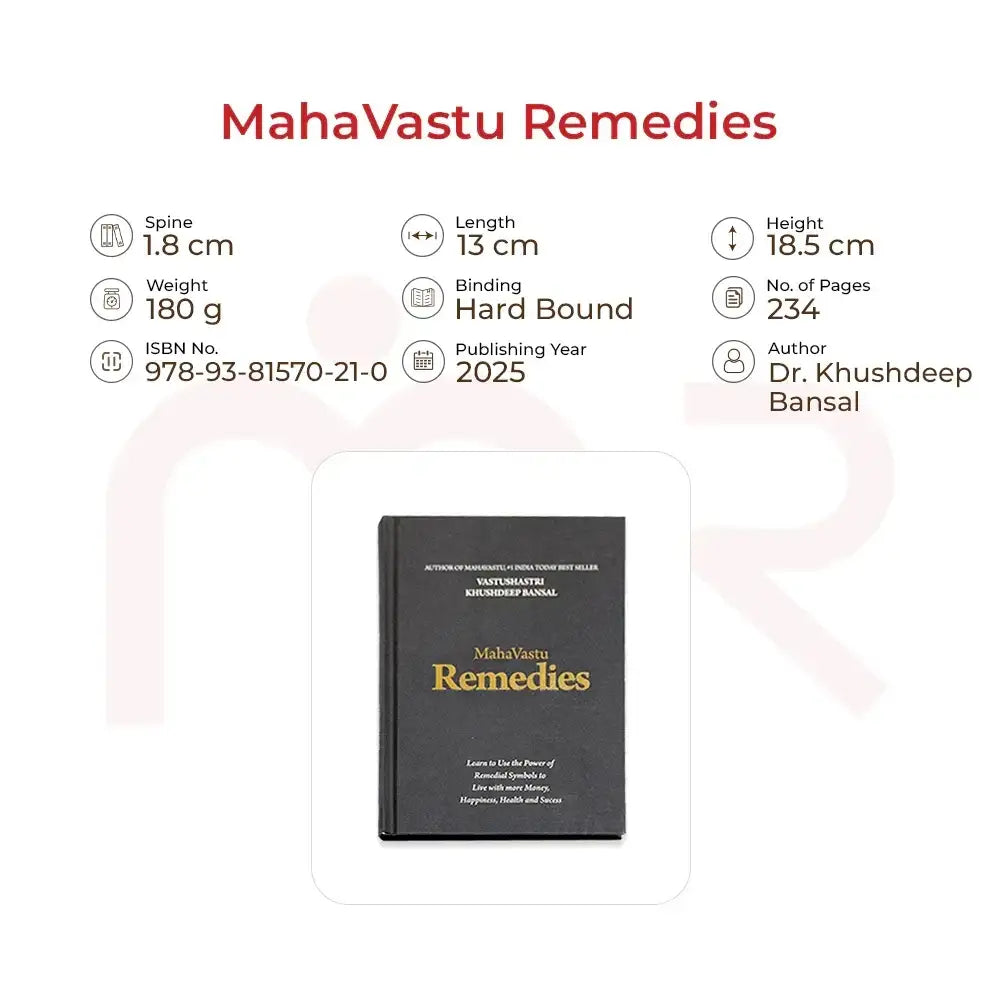 MahaVastu Remedies book by Dr. Khushdeep Bansal, hardbound with 234 pages and ISBN 978-93-81570-21-0