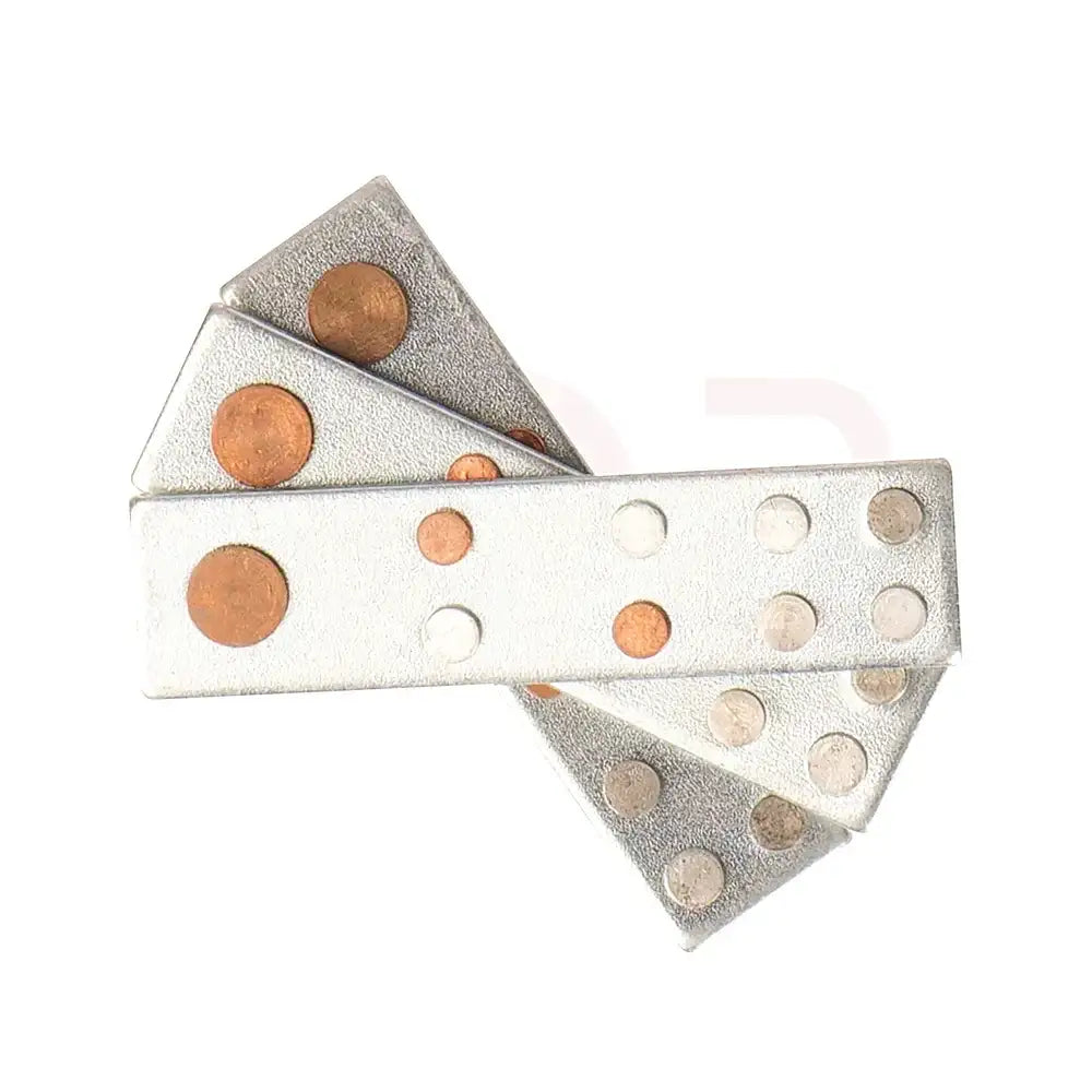 Silver metal strips with copper and silver studs for Vastu remedies