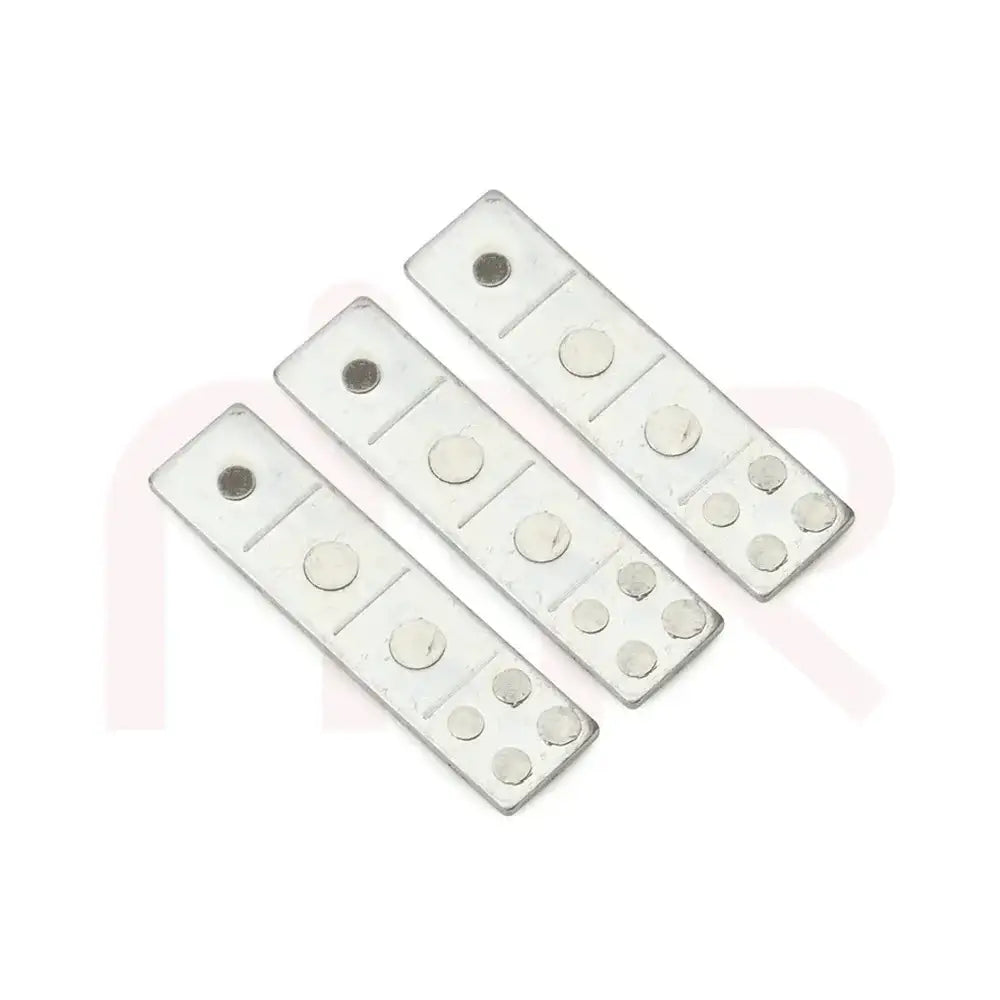 Set of three silver metal strips for Vastu Shastra remedies and space correction