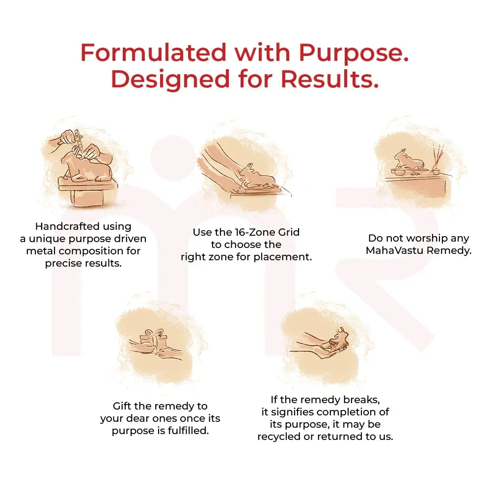 MahaVastu remedy usage guide with illustrations, placement tips, gifting, and recycling advice.